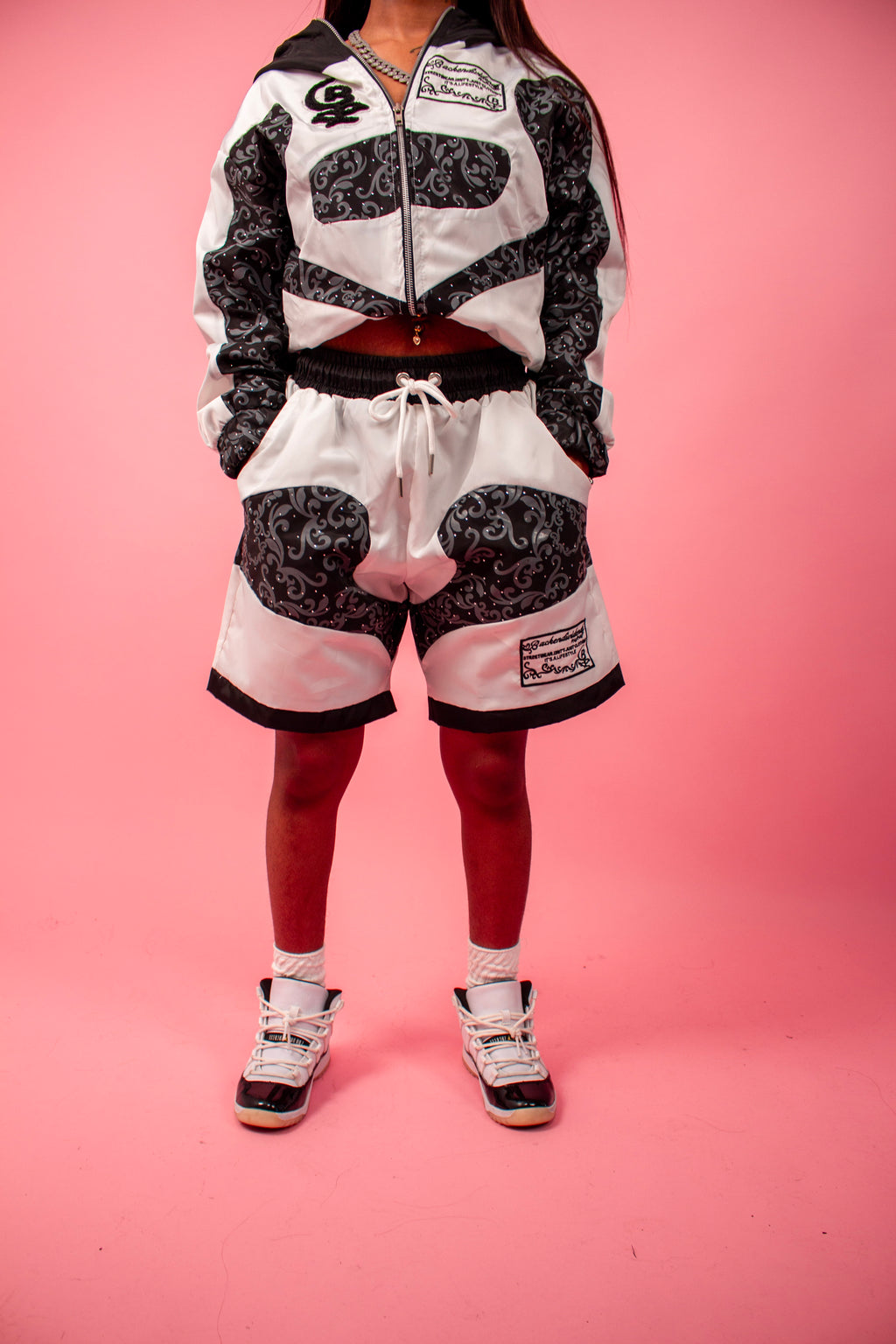 FLORAL WINDBREAKER SHORTS